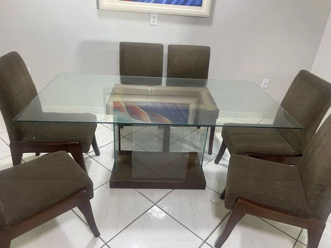 Mesa de jantar 6 cadeiras vidro temperado  - Foto 2