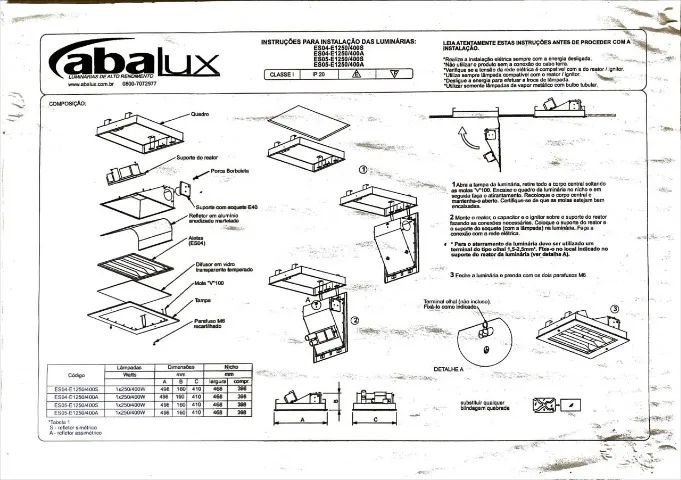 Luminária de Embutir para 1 lâmpada de 400W E40 - ES04-E1E40S - Branca - Abalux - Foto 6