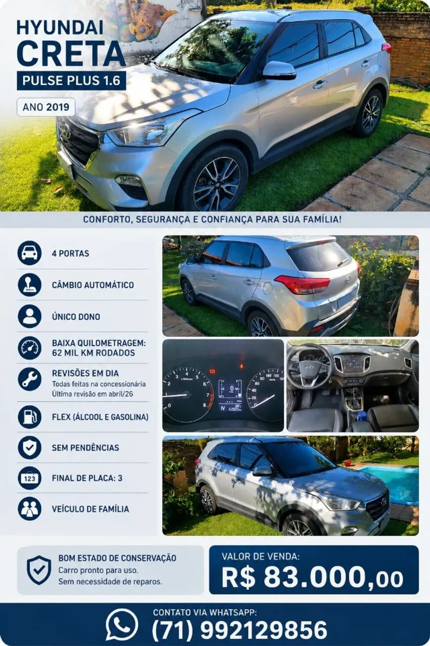 Hyundai Creta Creta Pulse Plus 1.6 16V Flex Aut. 2019