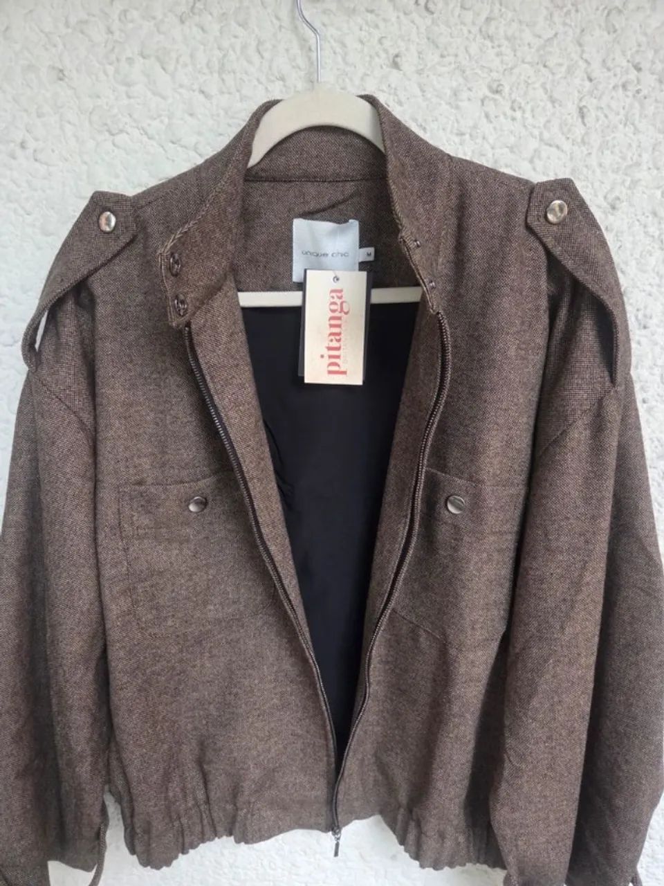 Jaqueta bomber alfaiataria com lã Unique Chic - Foto 2
