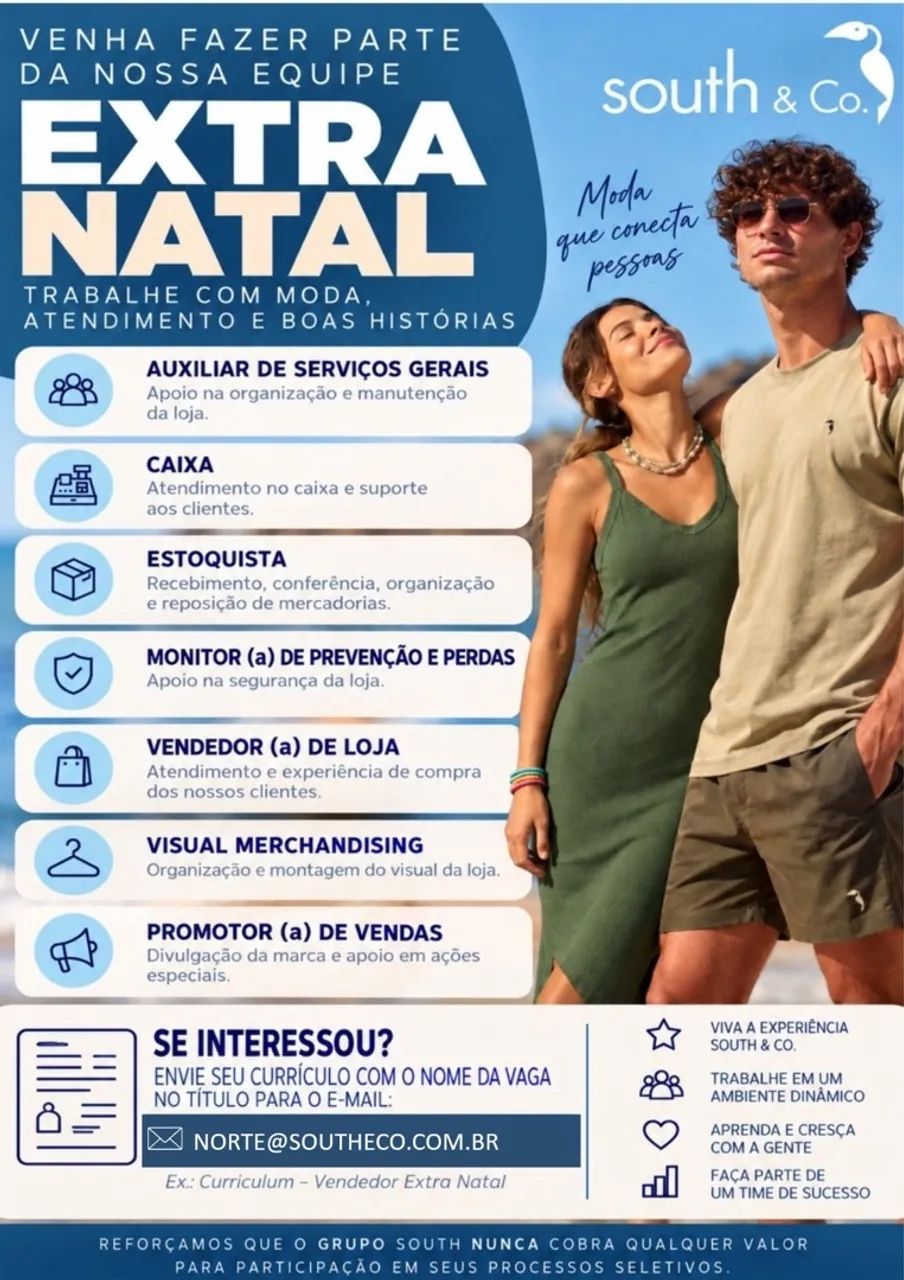 Vaga de extra Natal