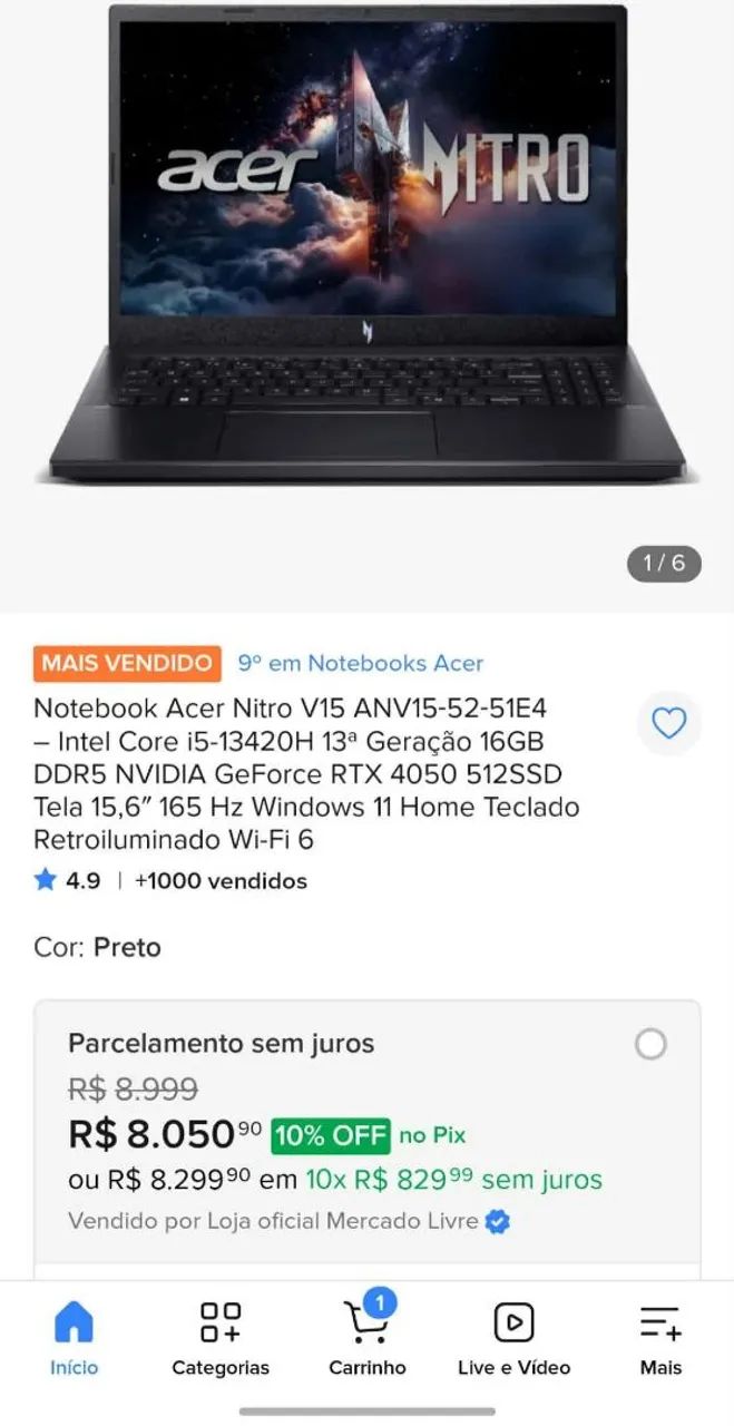 Notebook Acer Nitro - Foto 3