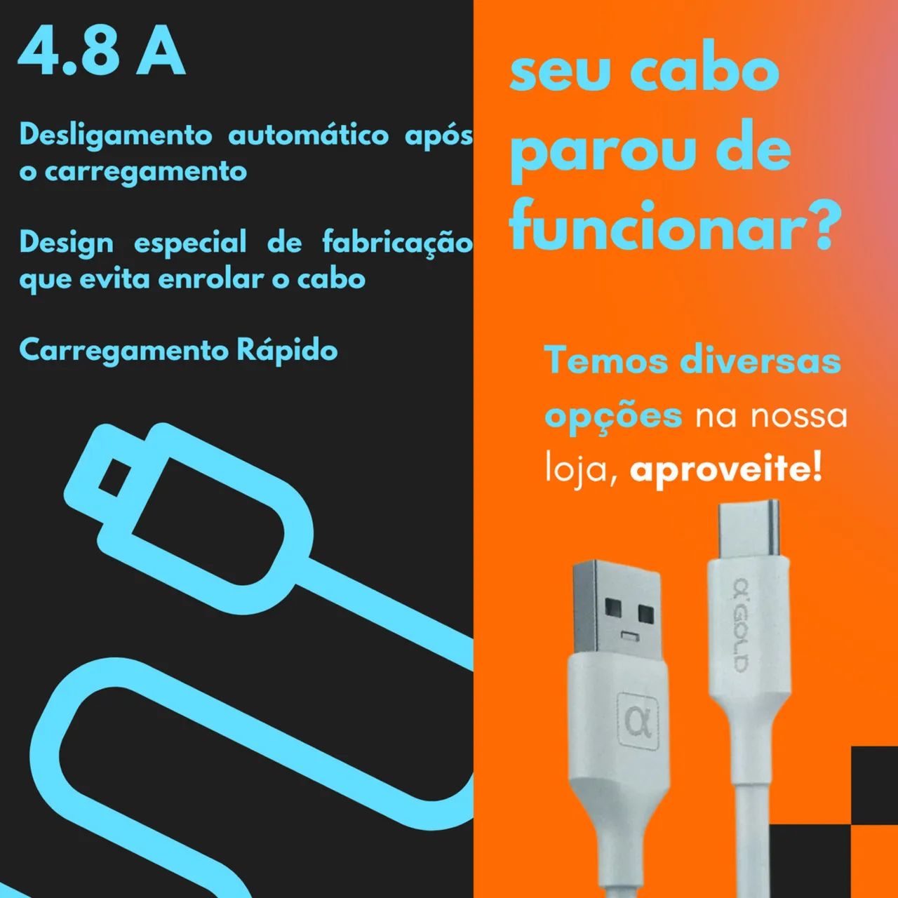 Cabo Carregador Tipo-c Usb Carregar Celular - Foto 3