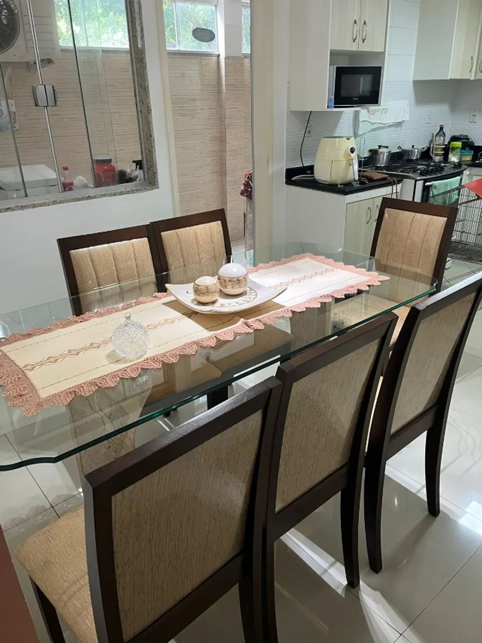 Mesa de jantar retangular 6 cadeiras  - Foto 4