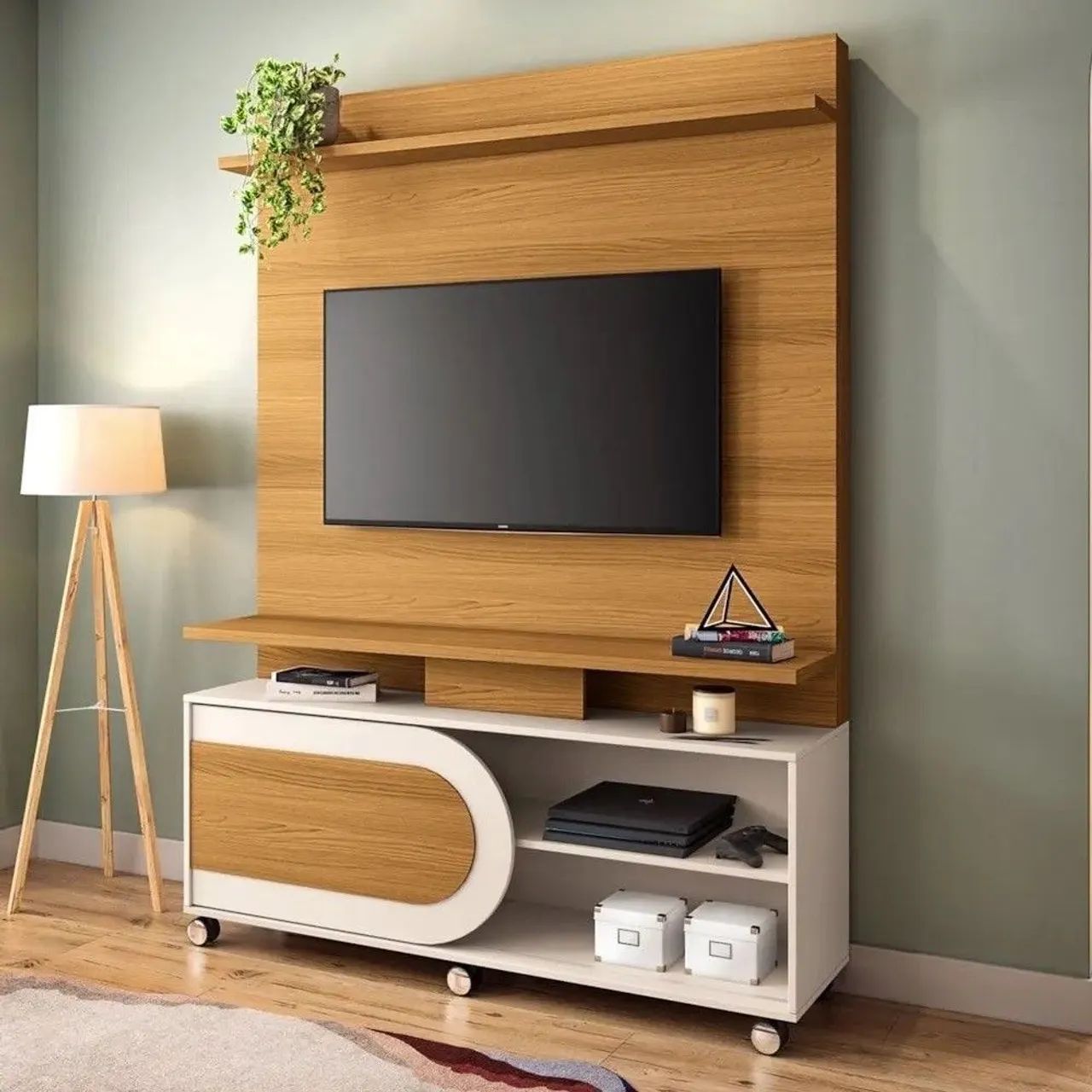 Estante Home TV 55 Polegadas Hb Orbis Cinamomo/Off White