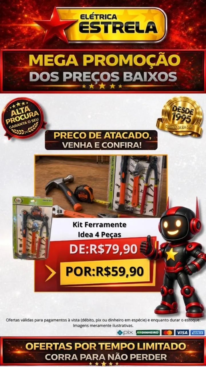 KIT FERRAMENTAS 4 PEÇAS