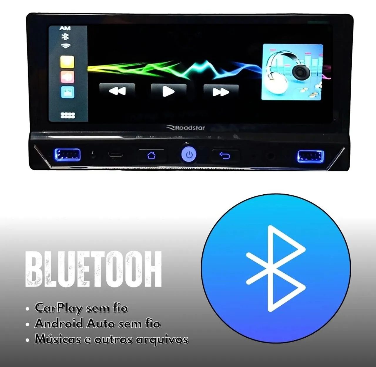 Multimídia 1Din 7 polegadas Carplay  - Foto 2