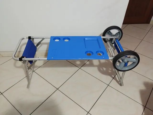 Carrinho de Praia Mor Suporte Caixa Térmica, cor azul