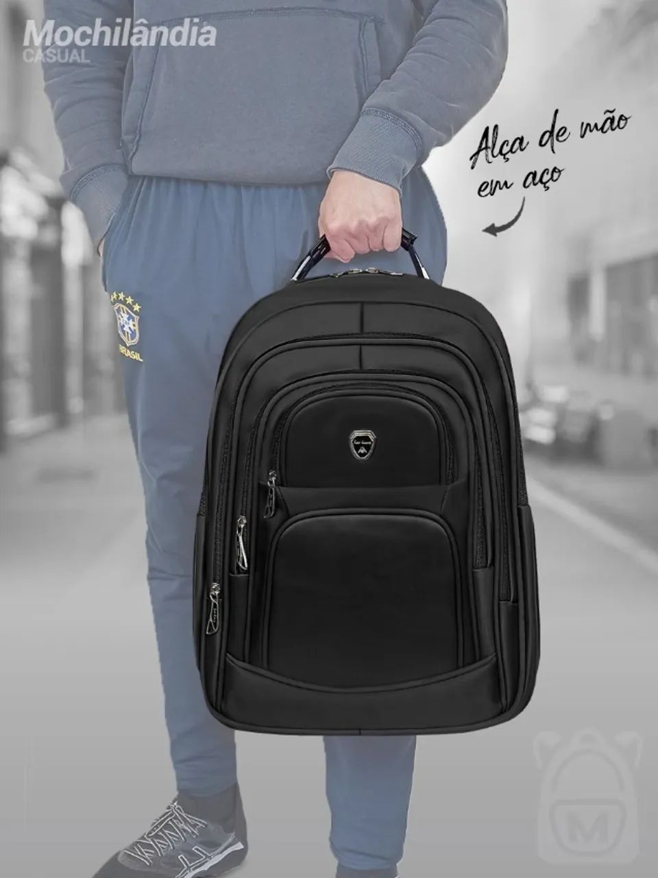 Mochila Escolar Juvenil Adulta Reforçada Impermeável Cabo de Aço - Foto 3