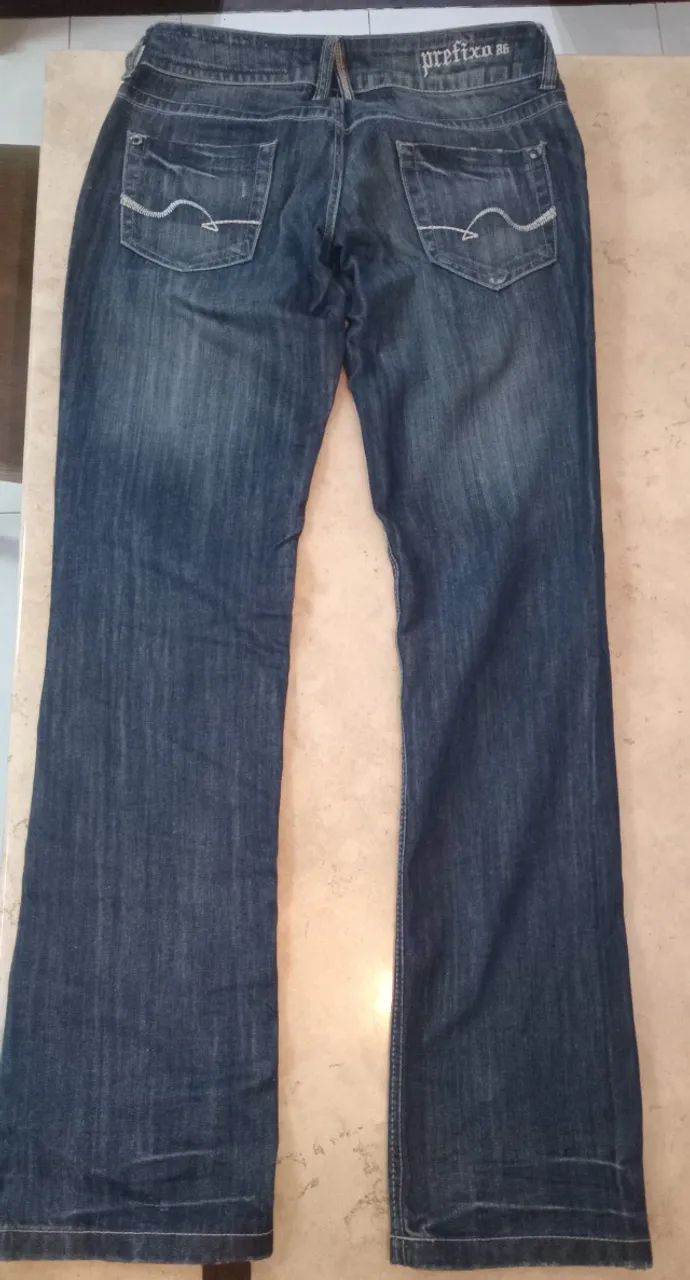 Calça Jeans Escuro Prefixo tam 40 Usada   - Foto 2