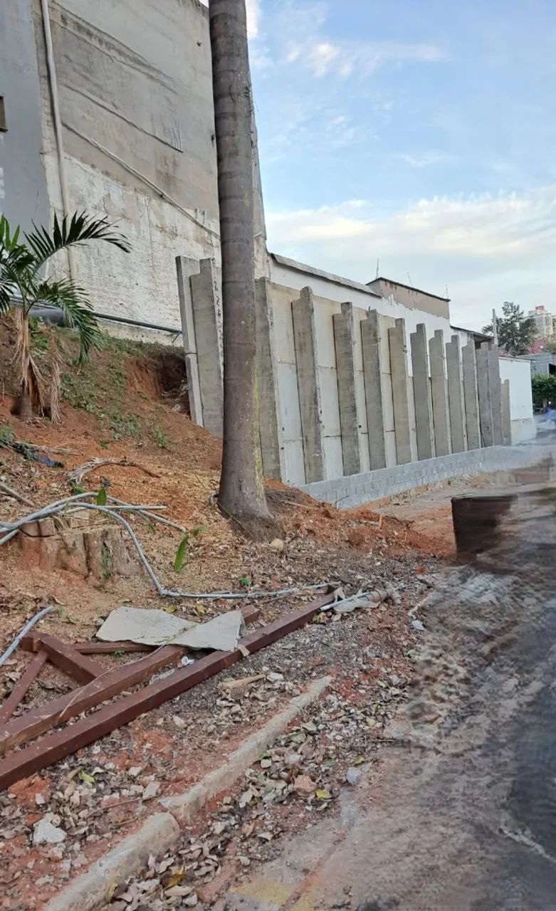 Muro de contenção, arrimo, placa de concreto