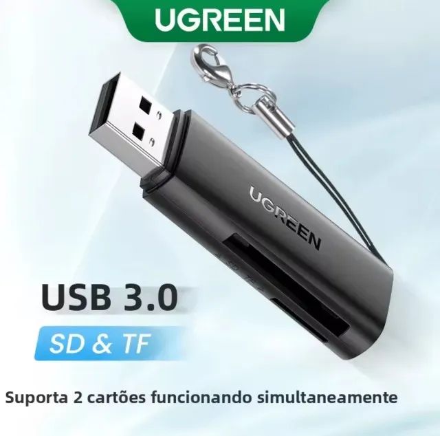 Ugreen Leitor de Cartão USB 3.0 p/ SD e Micro SD (ABS Shell) Lacrado Original - Foto 2