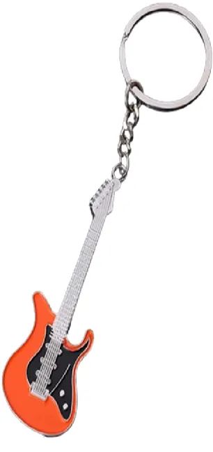 Chaveiro Mini Guitarra Modelo Strato Kit 4 Pçs Cores Metal - Foto 5
