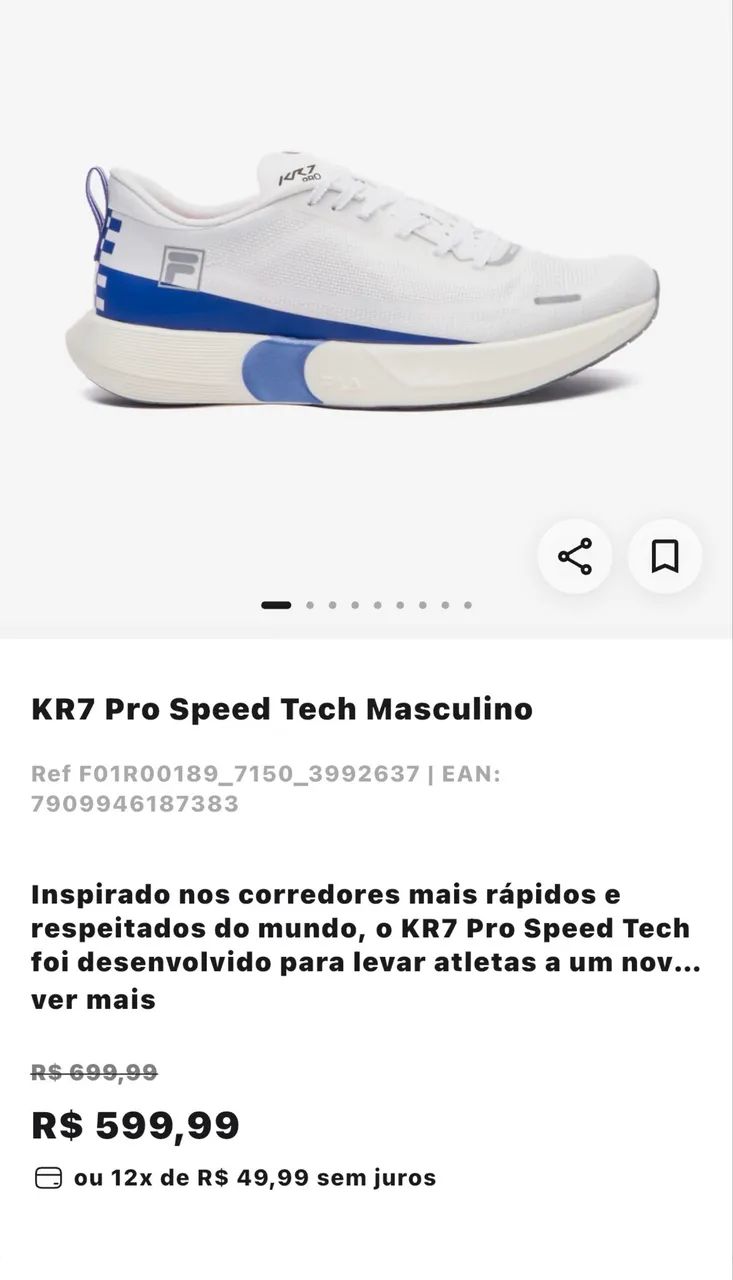 Tênis Fila KR7 PRO N:39 - Foto 3