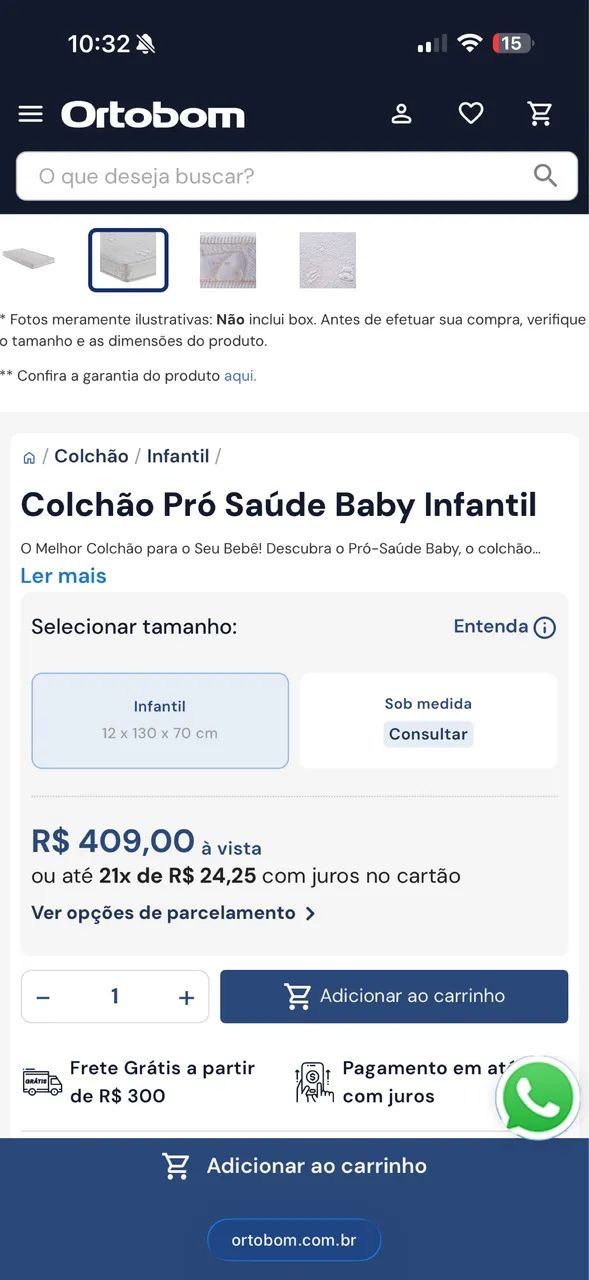 Colchão para berço Ortobom - Foto 2