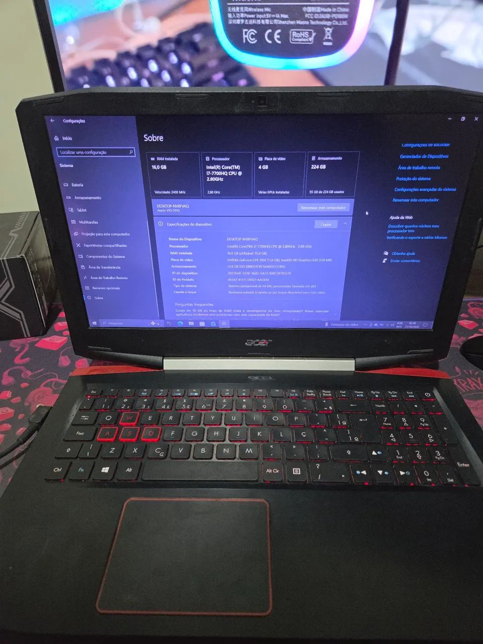 Notebook Gamer Acer aspire vx 5
