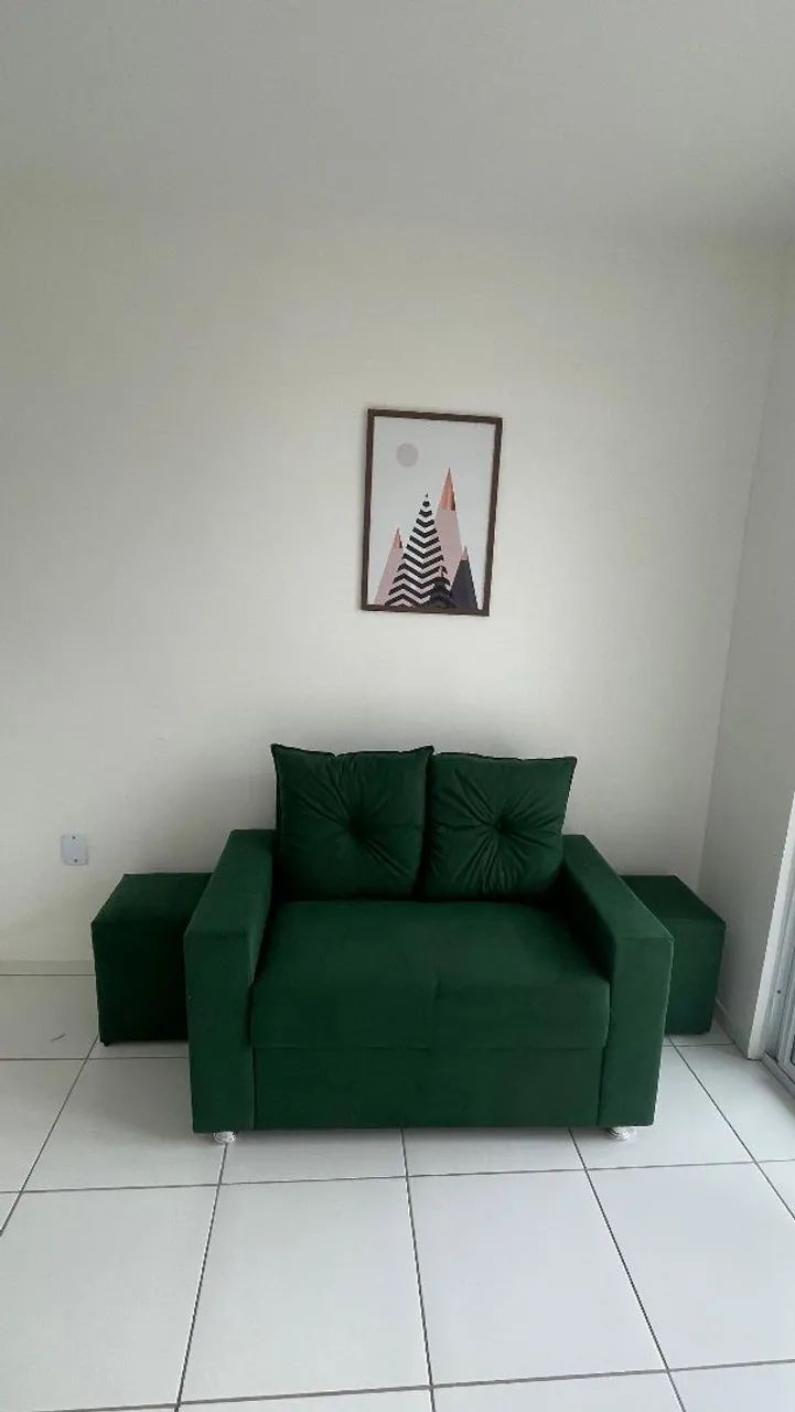 Sofá 2 Lugares com 2 Puffs e 2 Almofadas - Foto 3