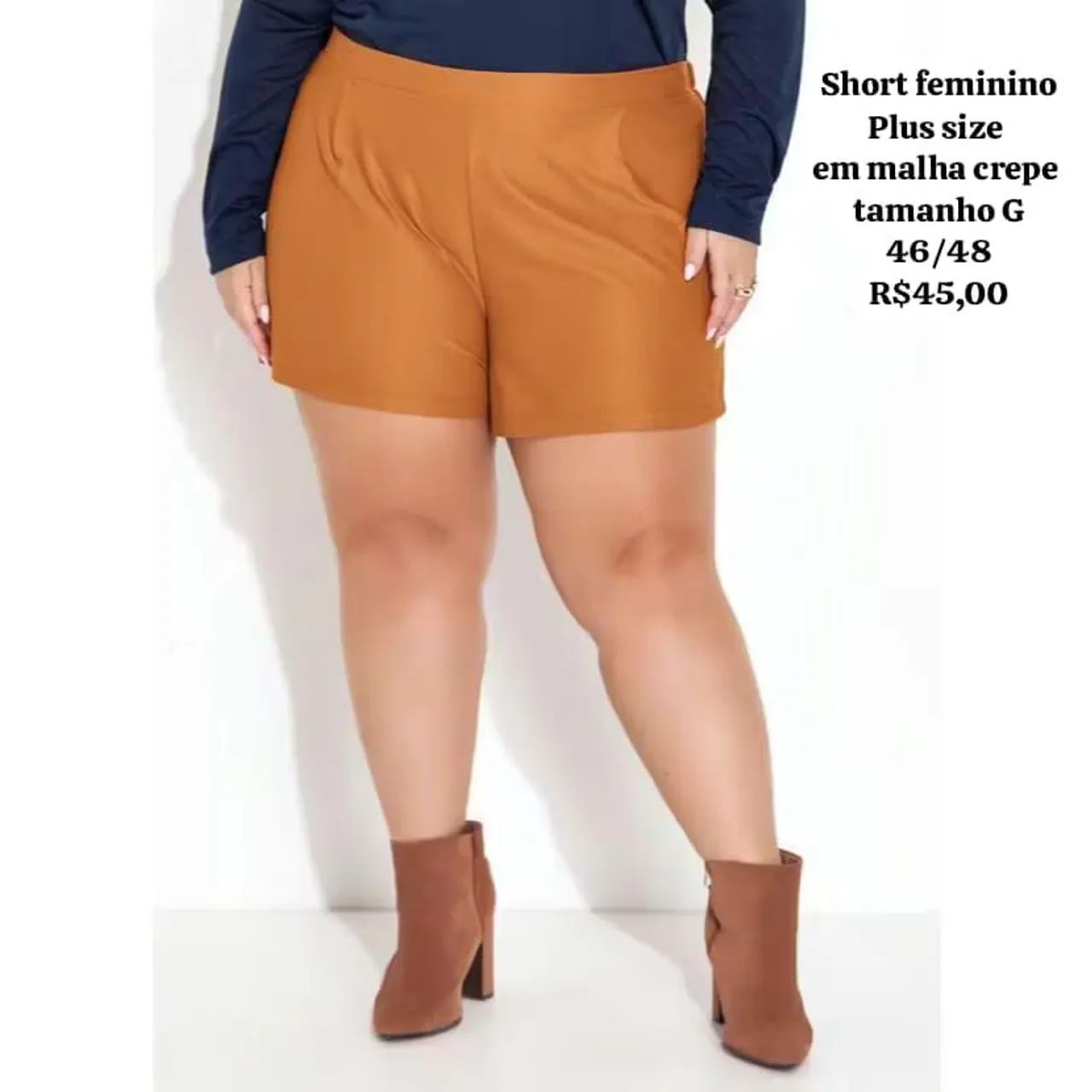 Short feminino Plus size em malha  - Foto 3