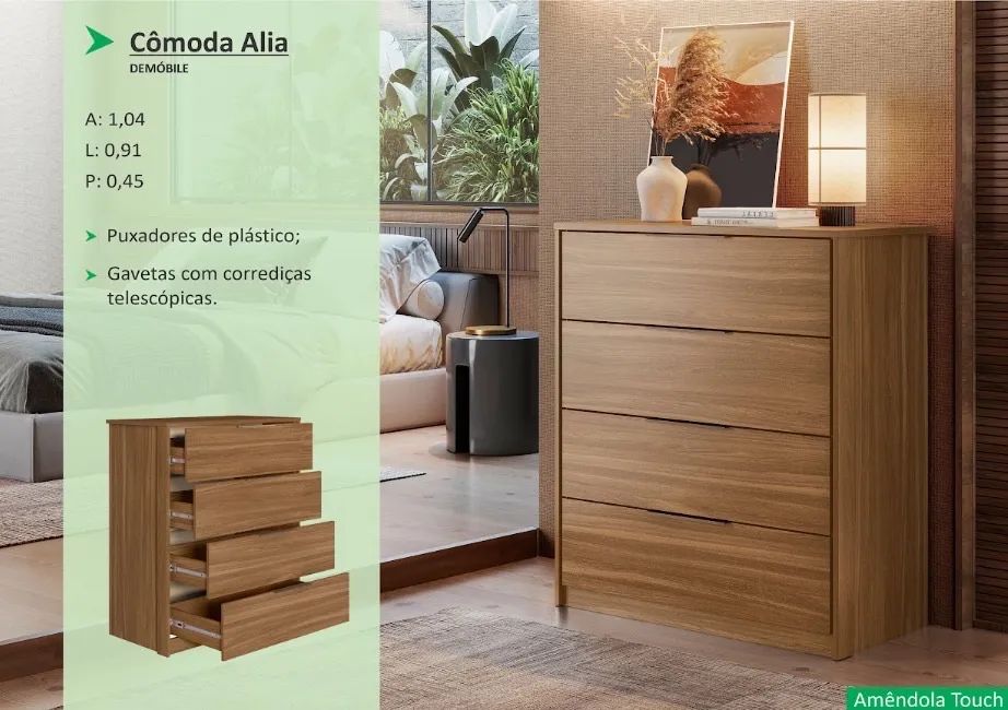 Cômoda Alia 4 gavetas - Foto 3