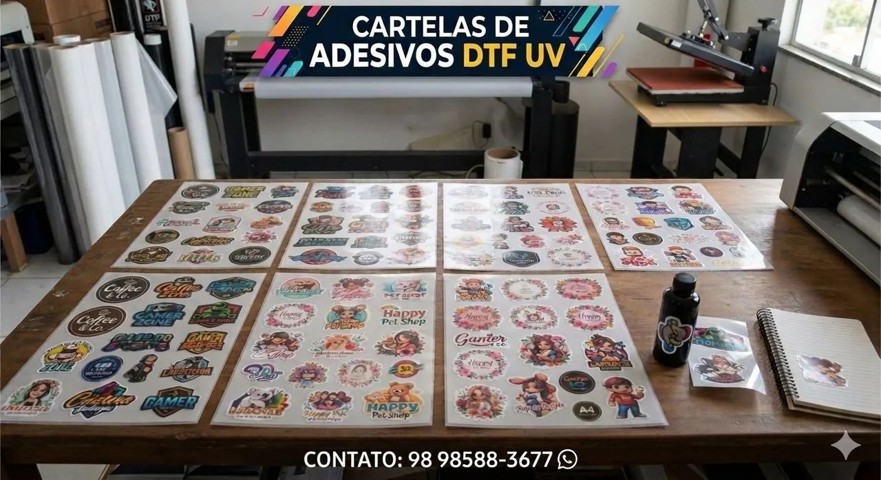 Adesivos DTF UV E TÊXTIL 