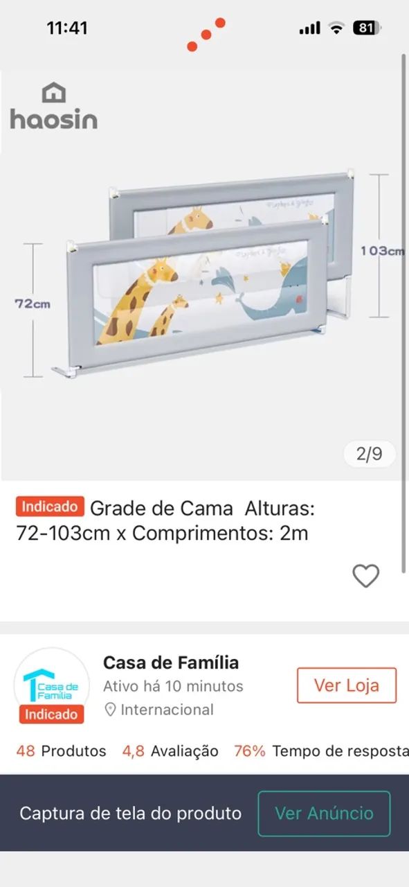Grade MÓVEL BERÇO E CAMA  - Foto 3