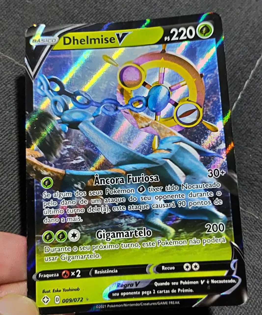 dhelmise v pokemon card value TCG: Shining Fates 009/072 / Ultra Rare PSA 9 When your Pokmon V is Knocked Out Pokmon TCG Dhelmise V Shining