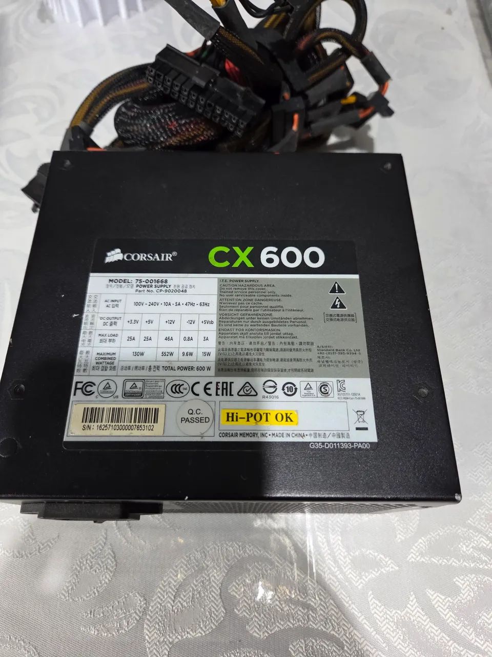 Fonte corsair cx600