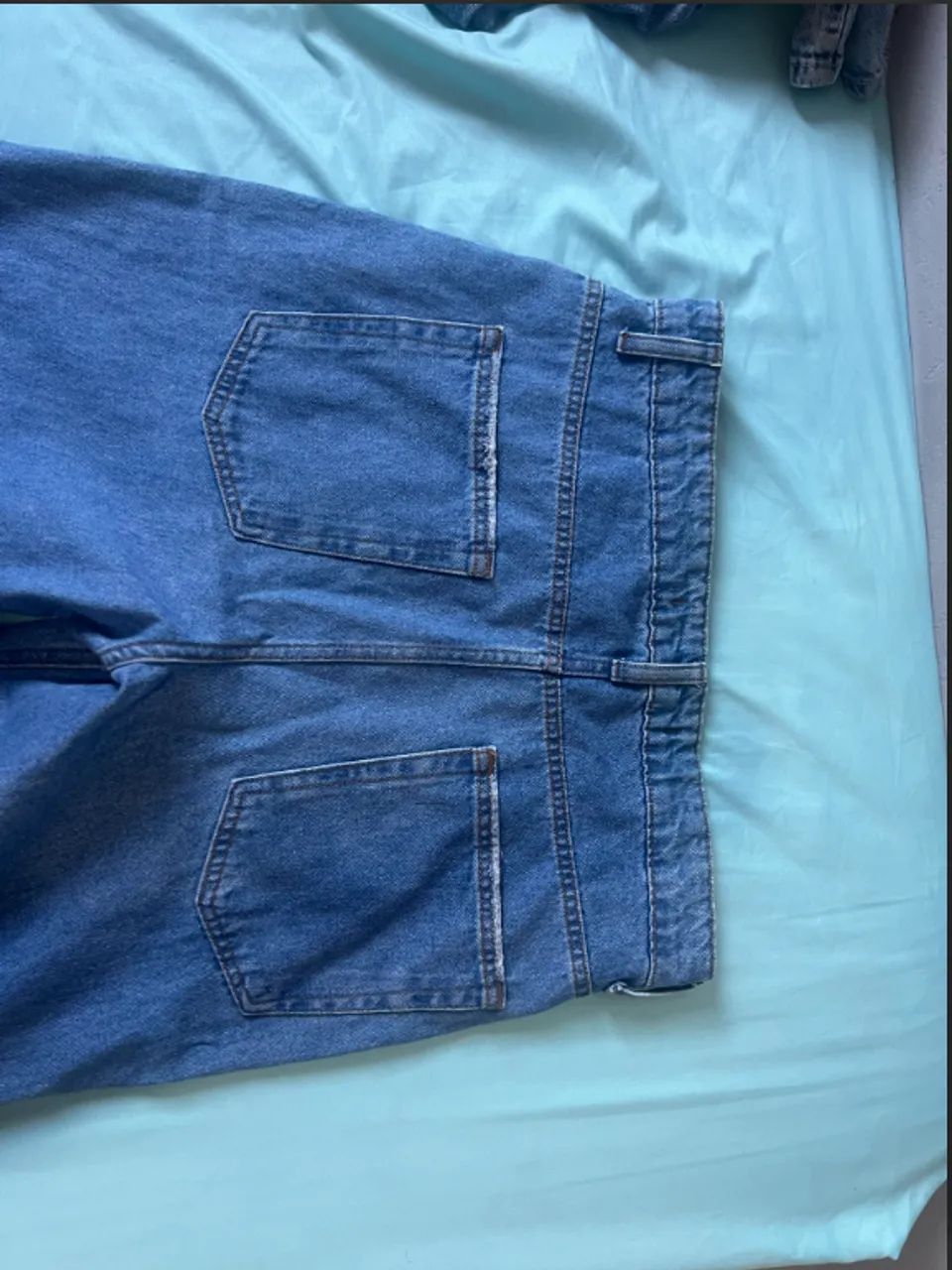 Calça Jeans Baggy Azul Médio - Foto 4