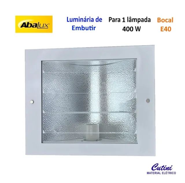 Luminária de Embutir para 1 lâmpada de 400W E40 - ES04-E1E40S - Branca - Abalux