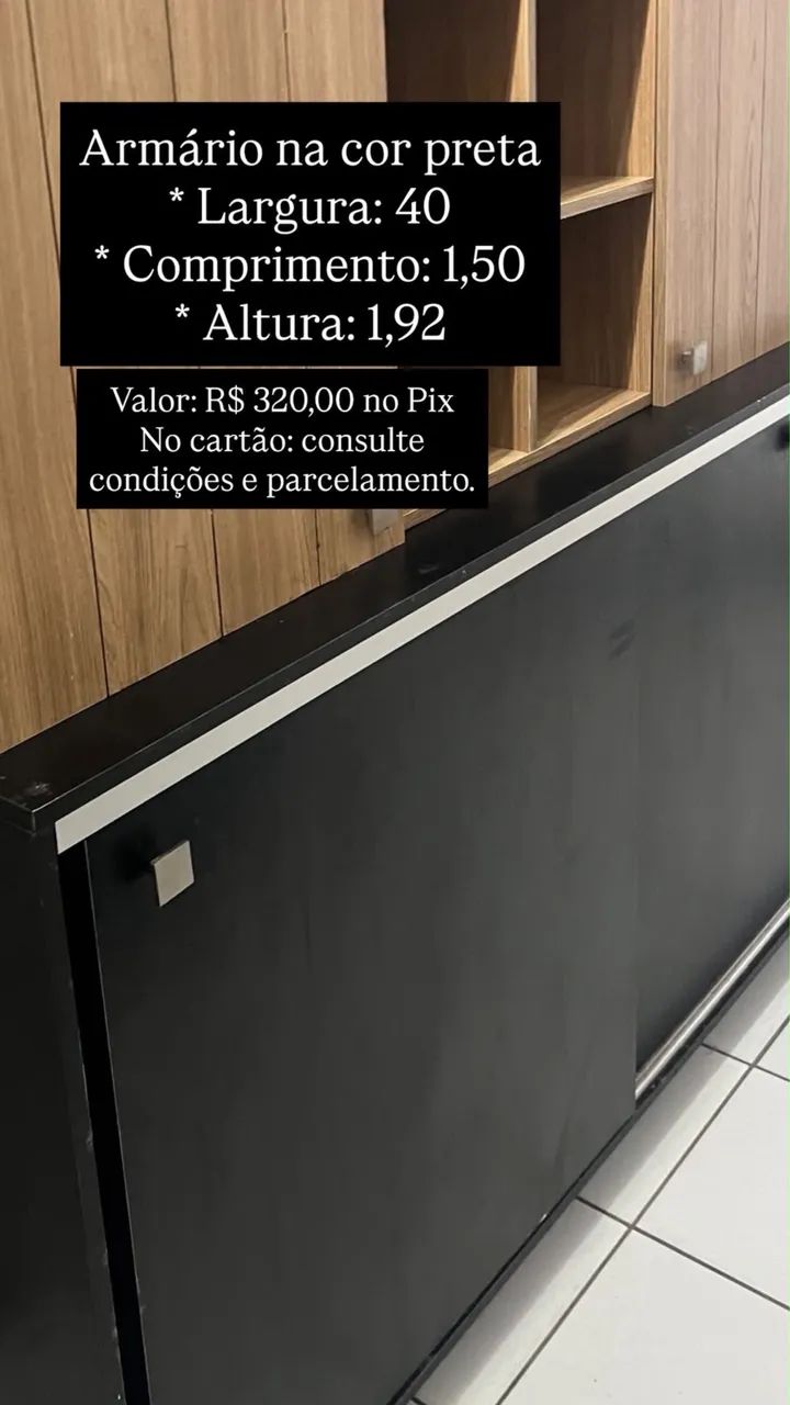 Armário balcão preto 