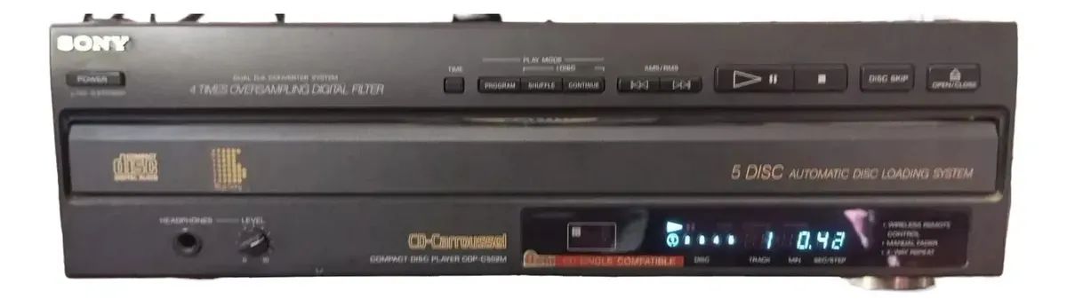 Cd Player Sony Cdp C502m Carrossel 5 Cd's # (Usado)