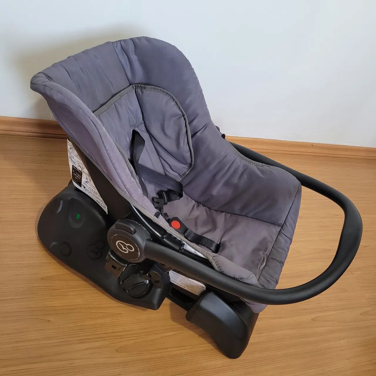 Conjunto Bebê Conforto Grid Black com Base Fixação Galzerano