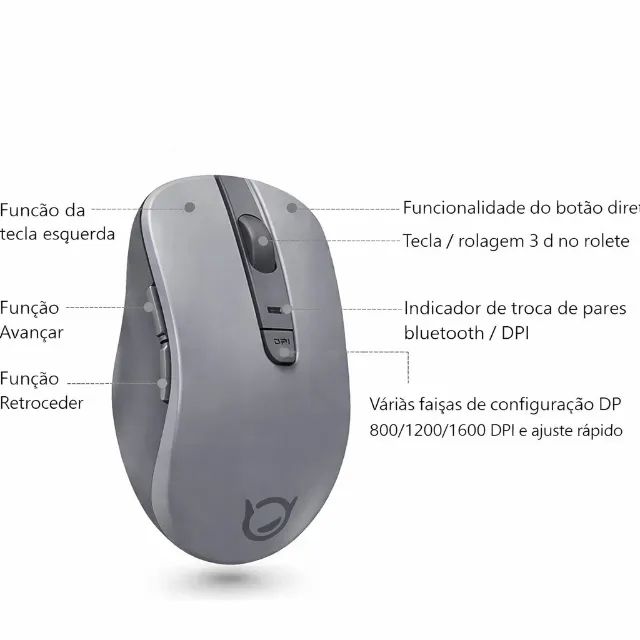 Mouse Lenovo Xiaoxin M1 Bluetooth Sem Fio 1600 Dpi - Foto 3