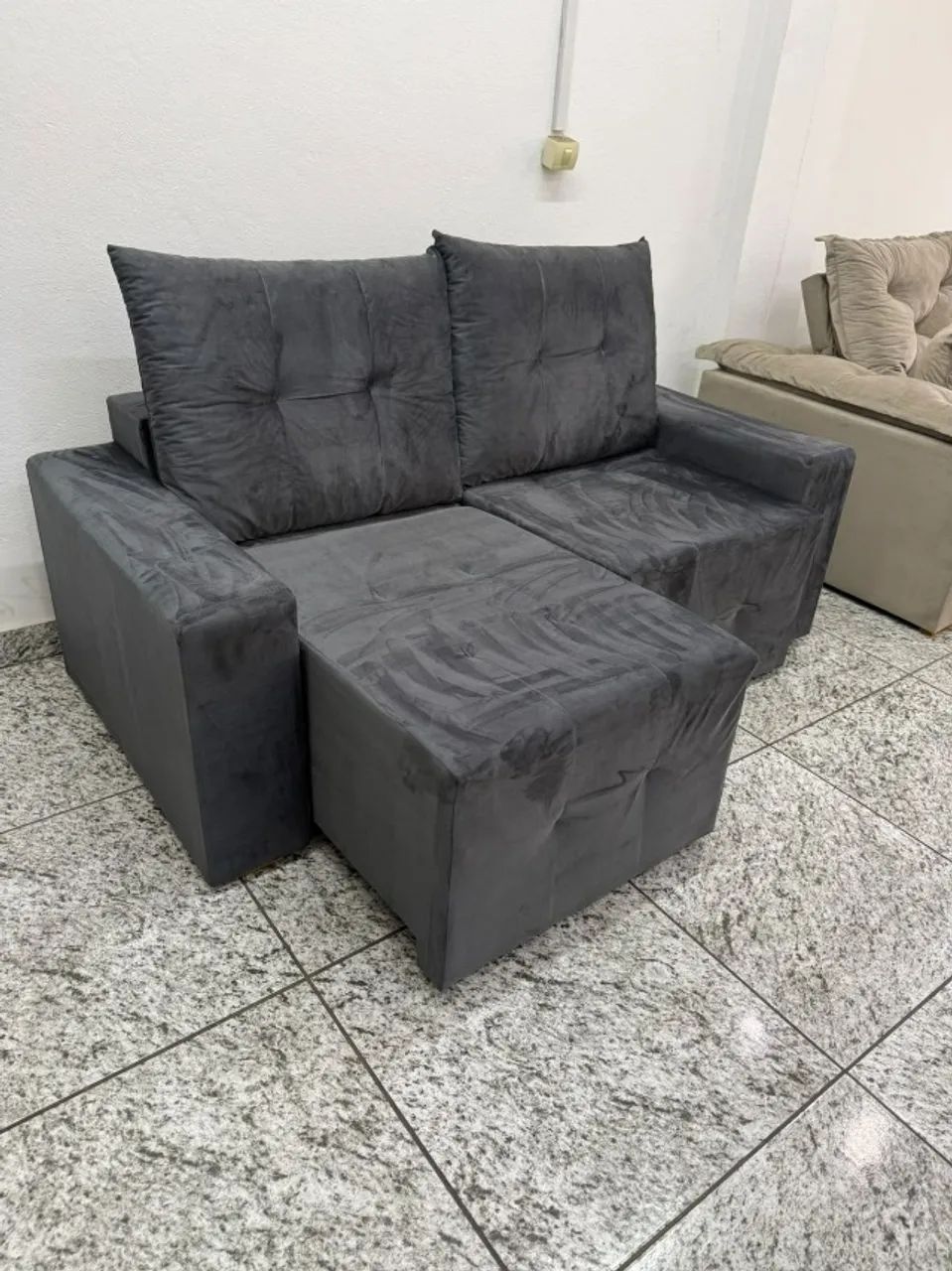 Sofá Retrátil Havaí 1,80m em Veludo - Conforto e Qualidade - Foto 3