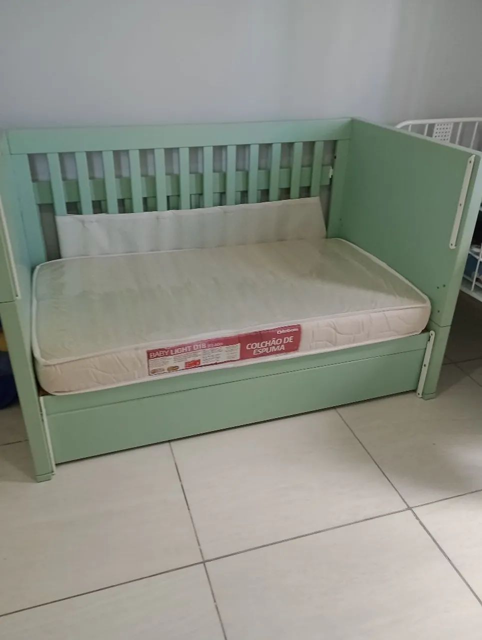 Berço americano 2 em 1 - Verde retrô  - Foto 5