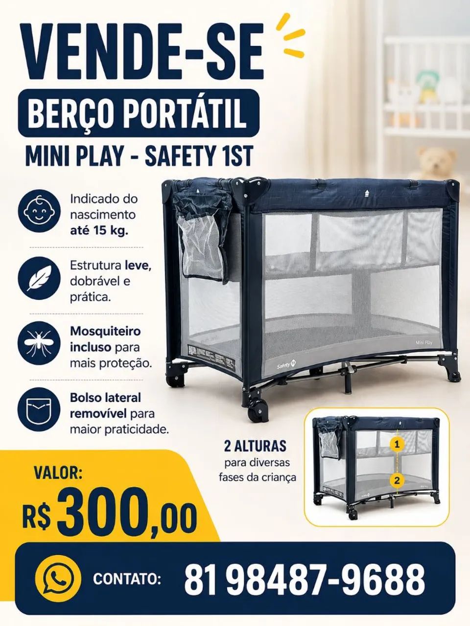Berço portátil Mini play - Foto 2