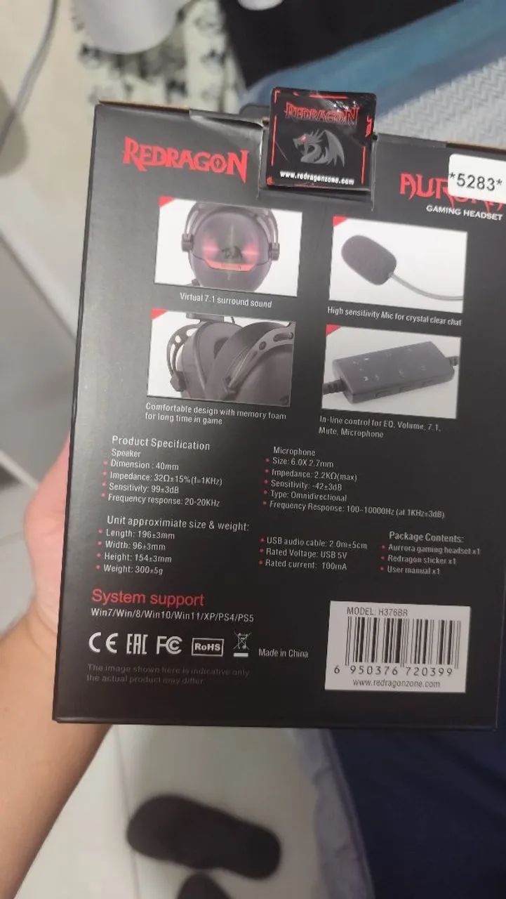 Headset RedDragon Aurora (2 meses de uso) - Foto 3