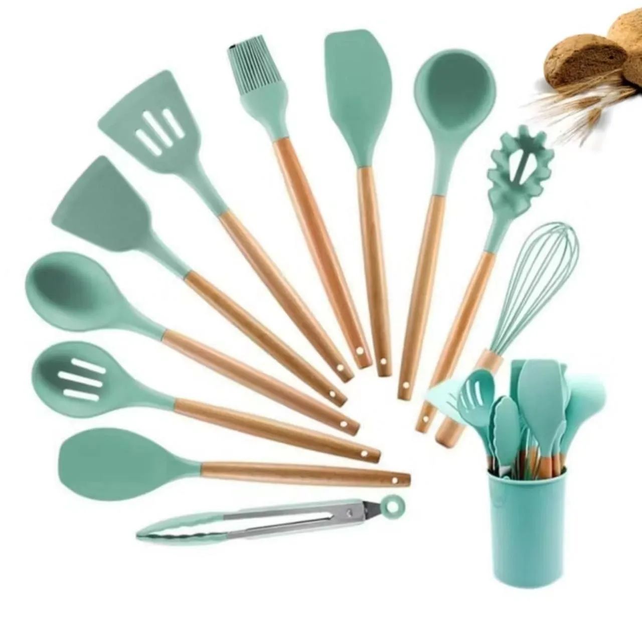 Kit de utensílios em silicone