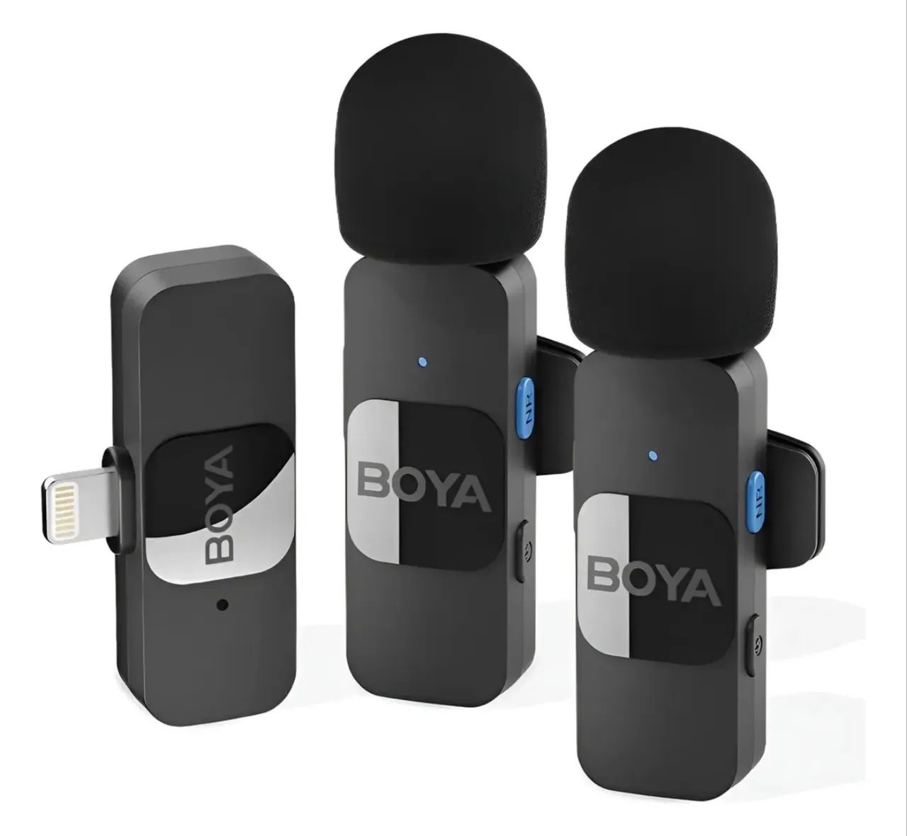 Microfone Sem Fio BOYA BY-V2 para iPhone (Lightning) - Kit com 2 Microfones