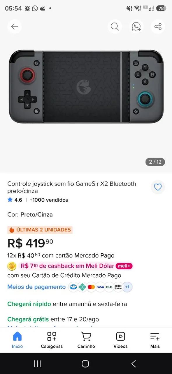 Controle de celular gamesir x2 Bluetooth  - Foto 4