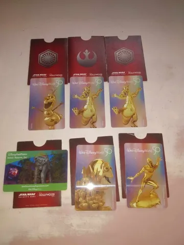 6 Cards Ticket Usados para coleção Cards 50 anos Disney