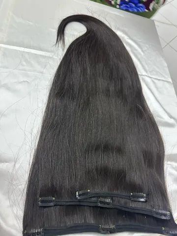 cabelo humano de 75cm liso no tic tac 200 gramas 3 telas  - Foto 5