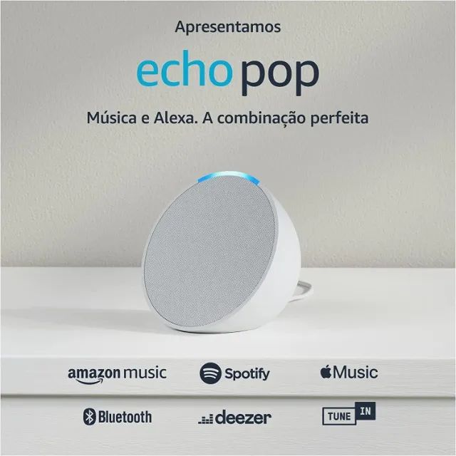 Amazon Echo Pop Smart Speaker Com Alexa Branco