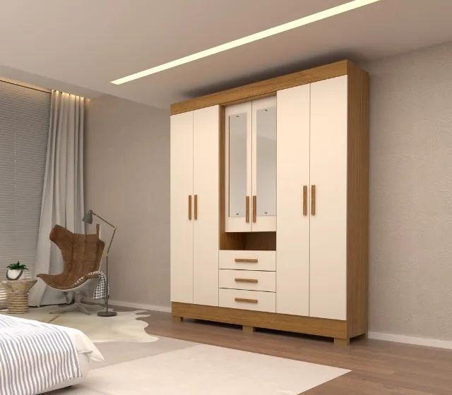 Roupeiro 6 Portas Debora Capelinha 100% MDF com Espelho - ACP Moveis - Foto 3