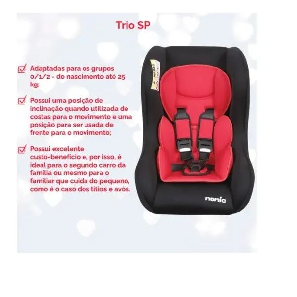 Cadeira para auto Nania Trio Fonce até 25 Kg Preta e Vermelha - Novo/Lacrado -NF-Garantia - Foto 6
