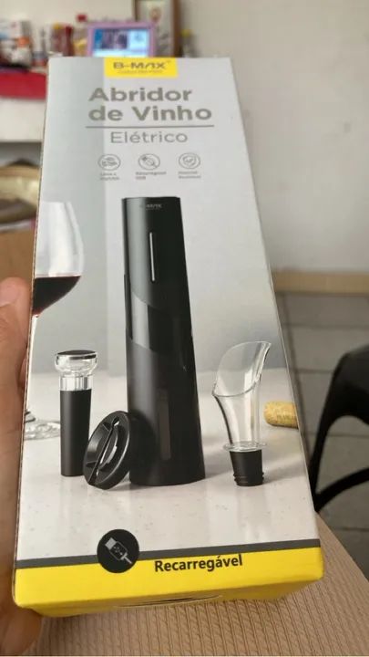 Abridor de Vinho Elétrico Recarregável - Novo - Foto 2