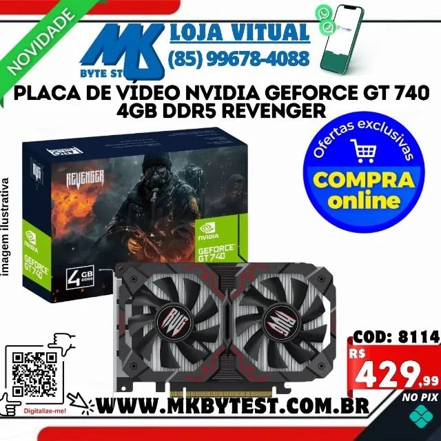 Placa De Vídeo Nvidia Geforce Gt 740 4gb Ddr5 Revenger