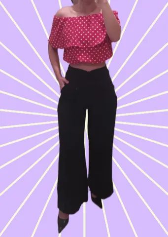 cropped bolinha branca - Foto 2