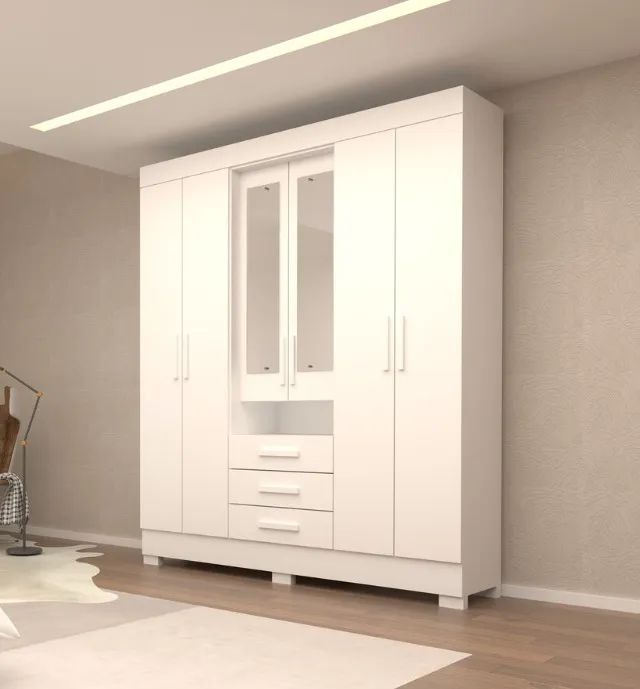 Roupeiro 6 Portas Debora Capelinha 100% MDF com Espelho - ACP Moveis - Foto 2