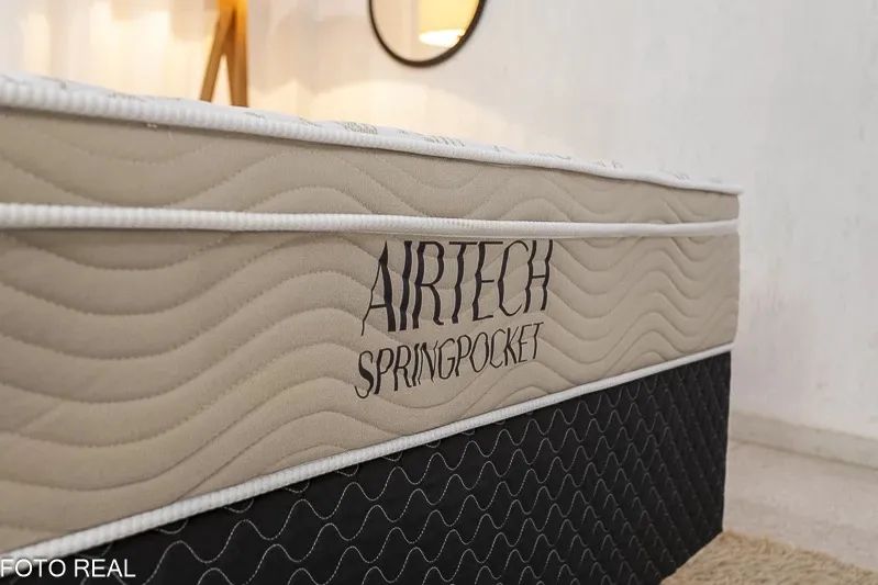 Colchão Casal Airtech Ortobom + Base Box rf443 - Foto 2